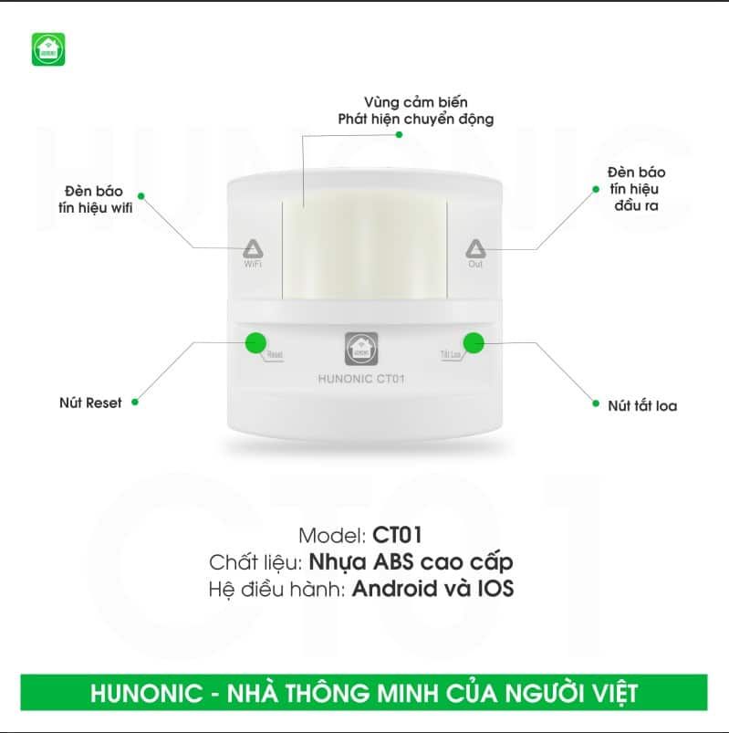 Thiết Bị Chống Trộm Và Báo Khách Wifi Hunonic CT01
