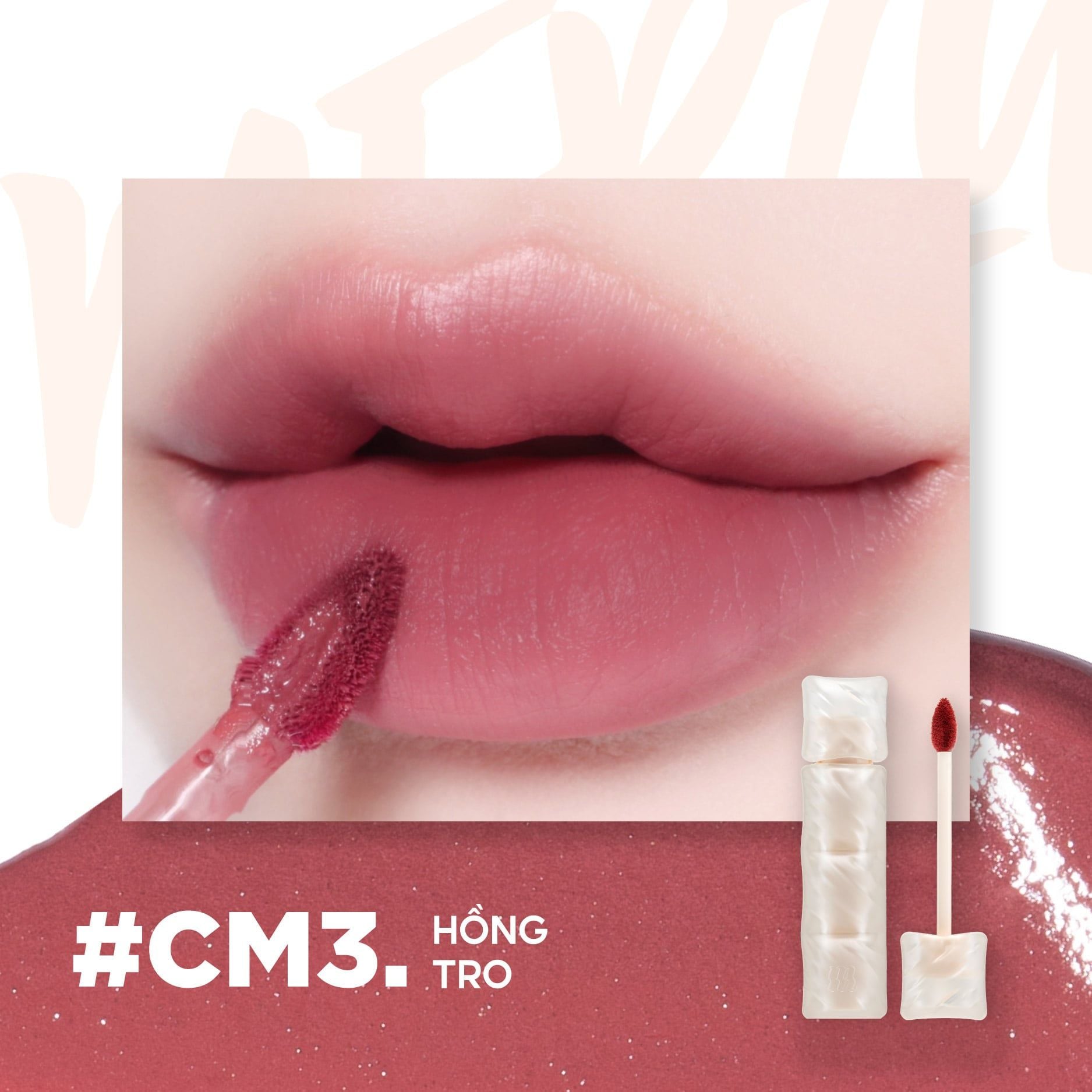 (New) Son Kem Lì Merzy Puffer Mellow Tint #CM3 Metalic Mauve