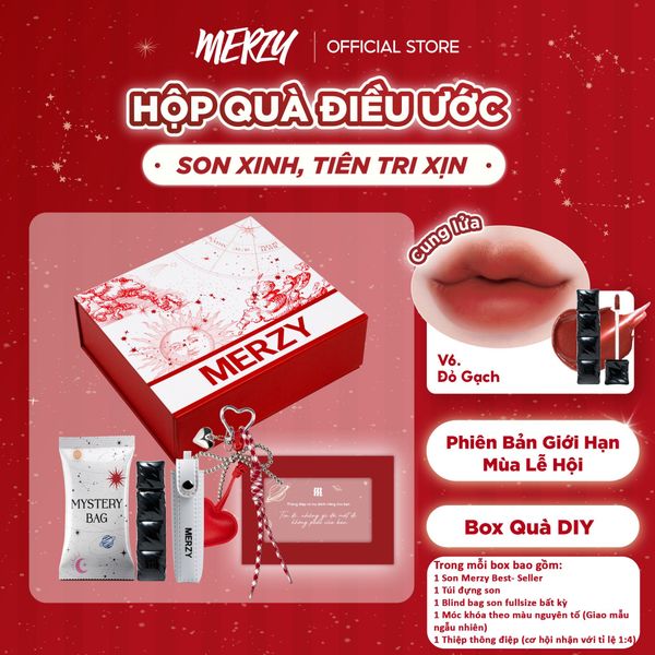(New) Hộp Quà Điều Ước Phiên Bản Nhà Lửa Merzy Holiday 25 Bundle Red