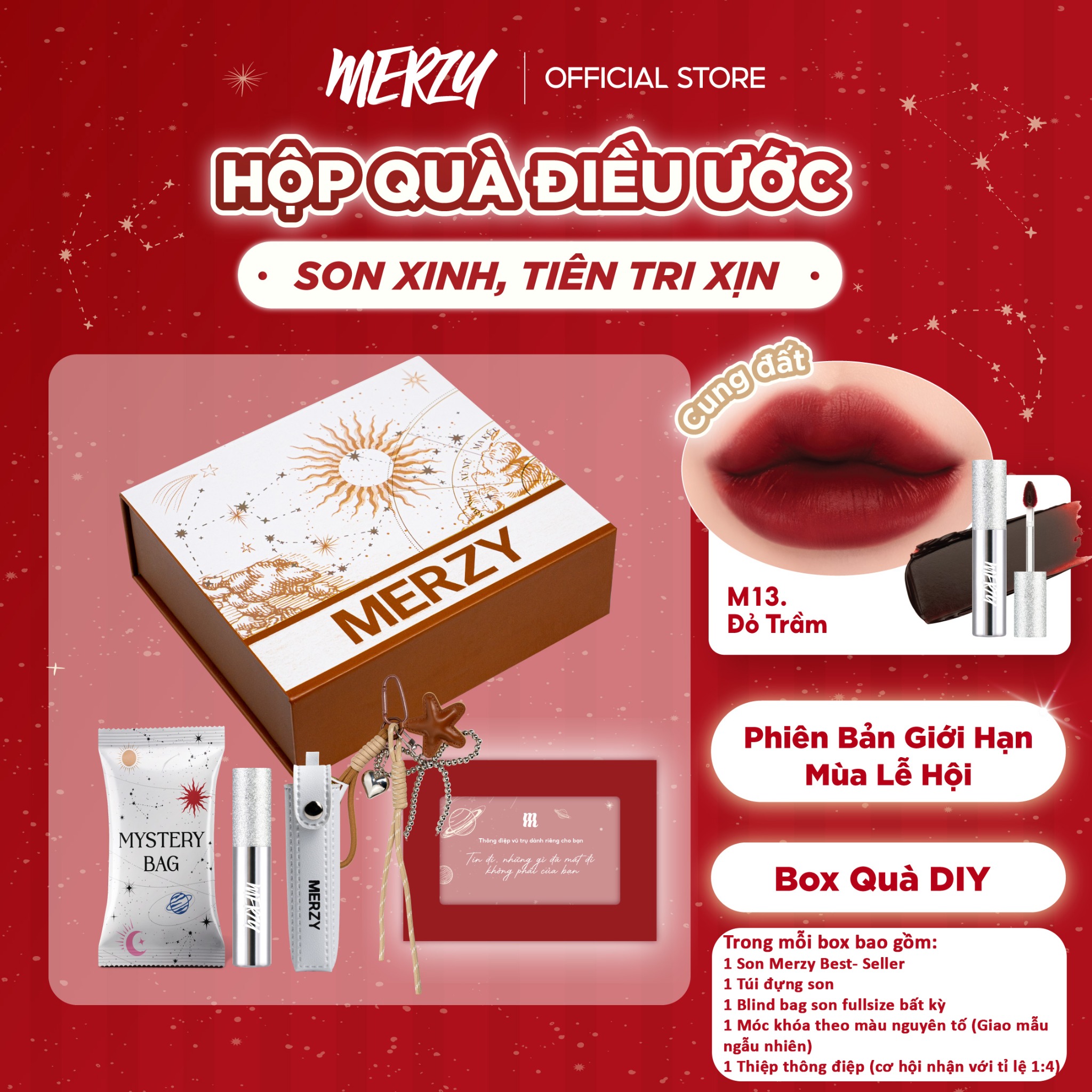 (New) Hộp Quà Điều Ước Phiên Bản Nhà Đất Merzy Holiday 25 Bundle Brown