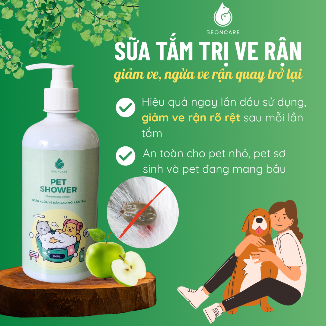 Sữa tắm trị ve rận thú cưng chai 500ml