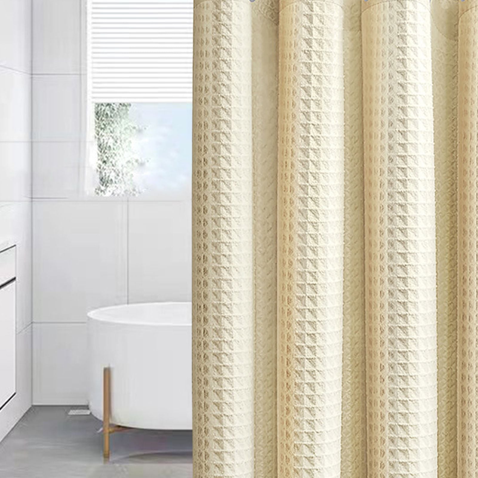 Rèm Phòng Tắm Waffle Weave – Rèm Cửa Âu Châu