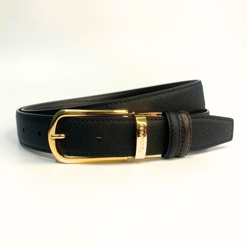 Dây lưng nam da bò vân Saffiano 3.0 cm khóa kim ALEX RC004AS