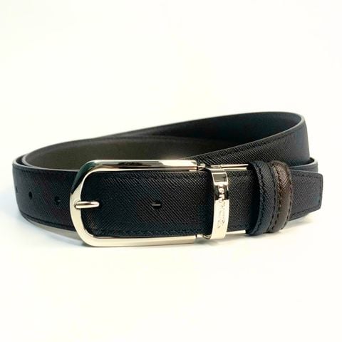 Dây lưng nam da bò vân Saffiano 3.0 cm khóa kim ALEX RC004BS