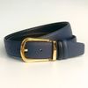 Dây lưng nam da bò xanh đen 3.4 cm mặt khóa thép không gỉ Richard RC061AX