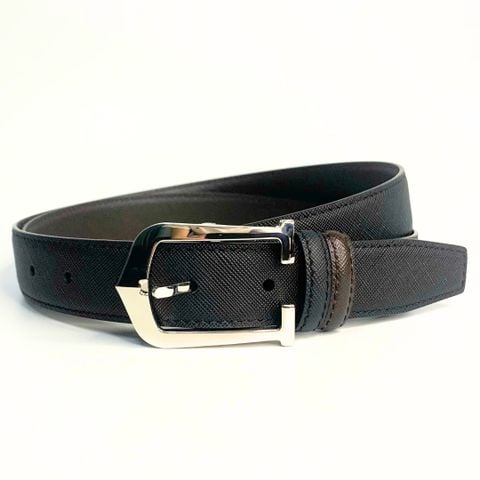 Dây lưng nam da bò vân Saffiano 3.0 cm khóa kim ALEX RC067BS