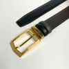 Dây lưng nam da bò nâu đen mịn 3.4 cm mặt khóa thép không gỉ Richard RC062AD