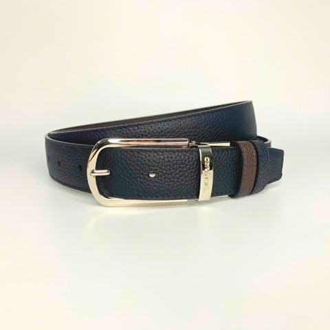 Thắt lưng nam da bò 3.0 cm nâu đen sần khóa kim Richard RC004BR