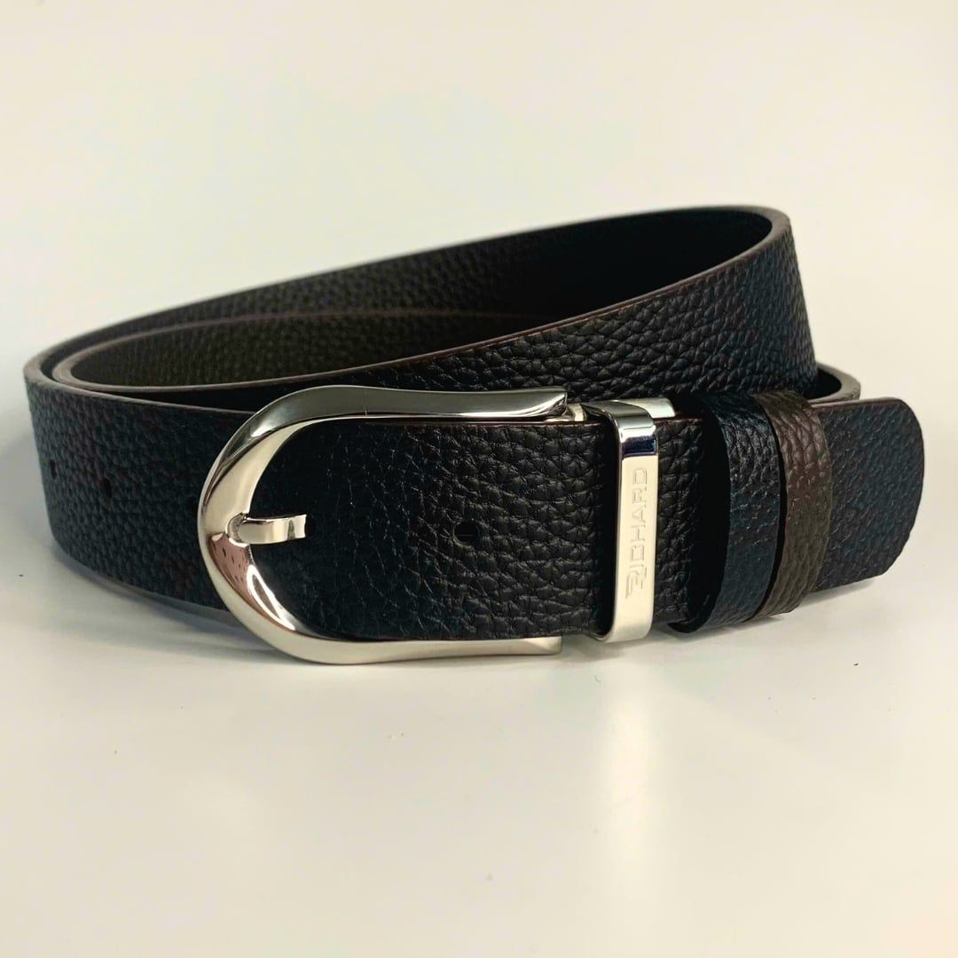 Dây lưng nam da bò 3.4 cm khóa kim Richard RC039BKV