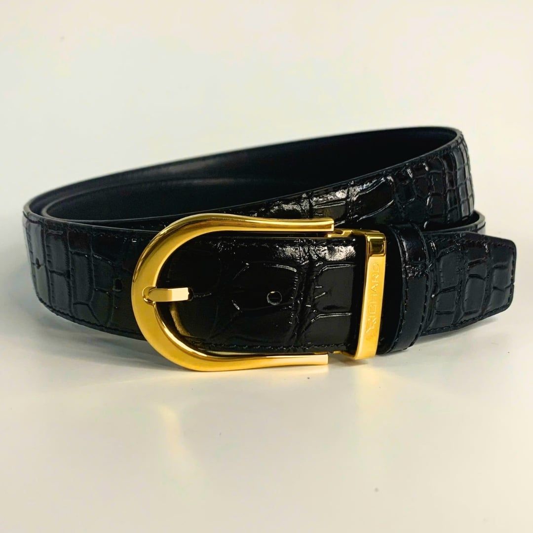 Dây lưng nam vân cá sấu 3.4cm khoá kim Richard RC057ACS