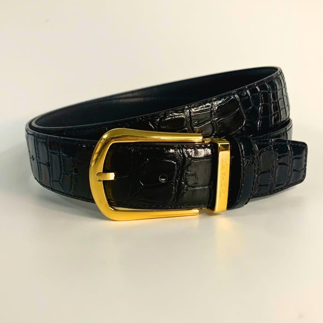 Dây lưng nam vân cá sấu 3.4cm khoá kim Richard RC061ACS