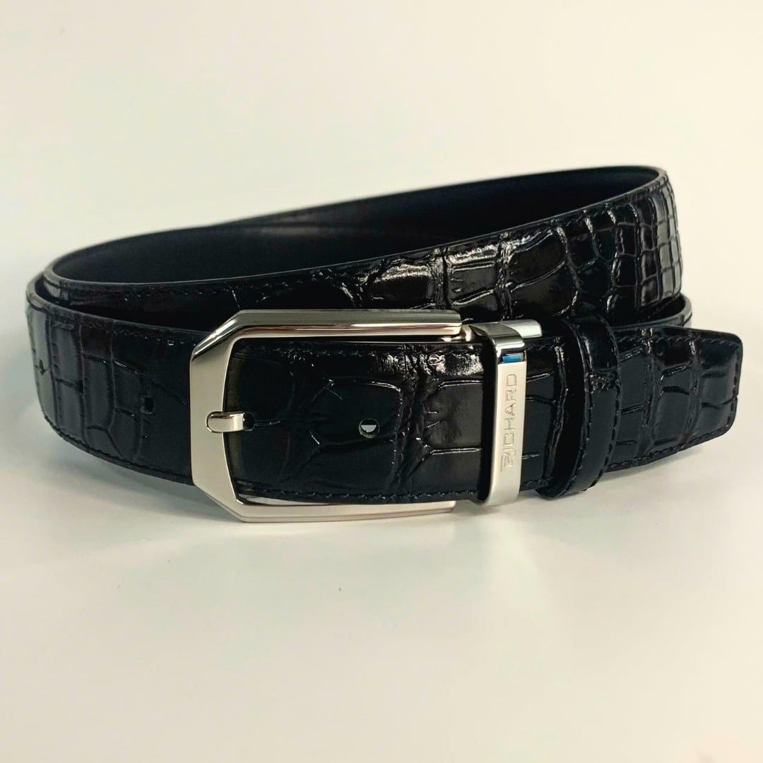 Dây lưng nam vân cá sấu 3.4cm khoá kim Richard RC070BCS