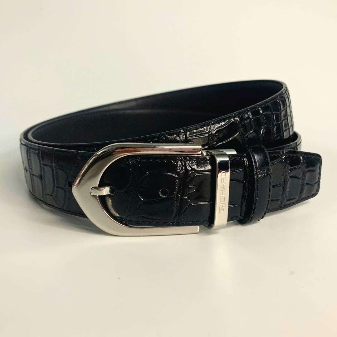 Dây lưng nam vân cá sấu 3.4cm khoá kim Richard RC071BCS