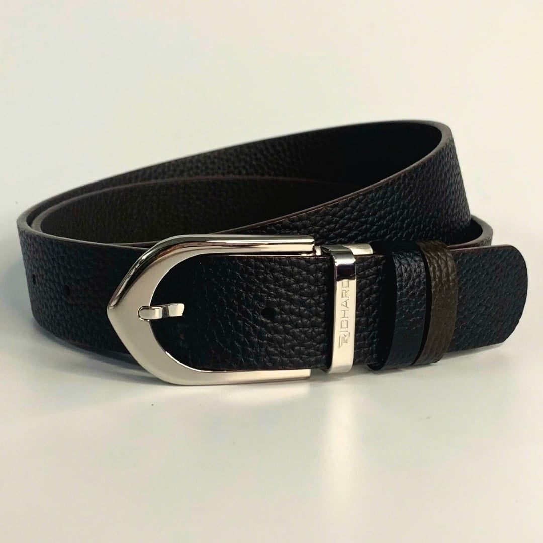 Dây lưng nam da bò 3.4cm khoá kim Richard RC071BKV