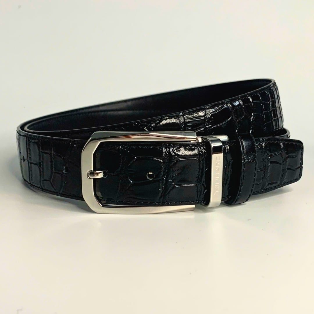 Dây lưng nam vân cá sấu 3.4cm khoá kim Richard RC079BCS