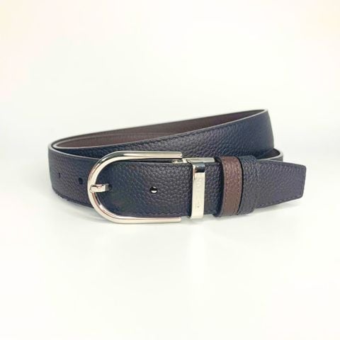 Thắt lưng nam da bò 3.0 cm nâu đen sần khóa kim Richard RC108BR