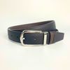 Thắt lưng nam da bò 3.0 cm nâu đen sần khóa kim Richard RC110BR