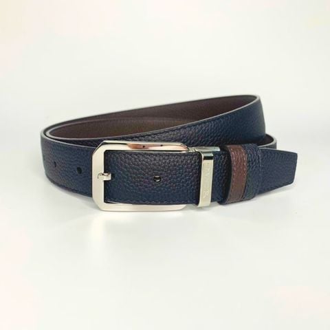 Thắt lưng nam da bò 3.0 cm nâu đen sần khóa kim Richard RC111BR