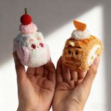 Móc khóa bông - Bánh cuộn