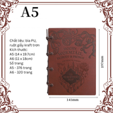 Sổ tay Harry Potter bìa PU kích thước A5 A6