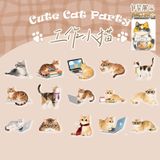 Sticker hình dán trang trí - Mèo Cute Cat Party