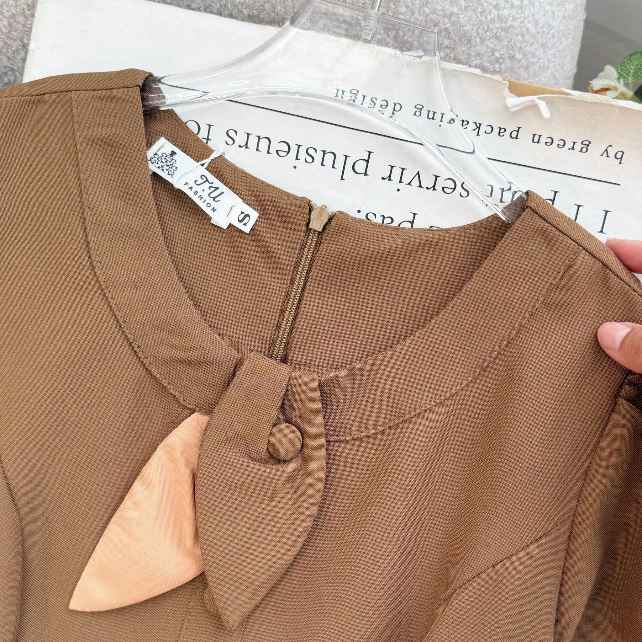 Đầm Cotton Mịn Thiết Kế TuTu Store Phù Hợp Đi Làm Dành Cho Nữ - Mã D1407