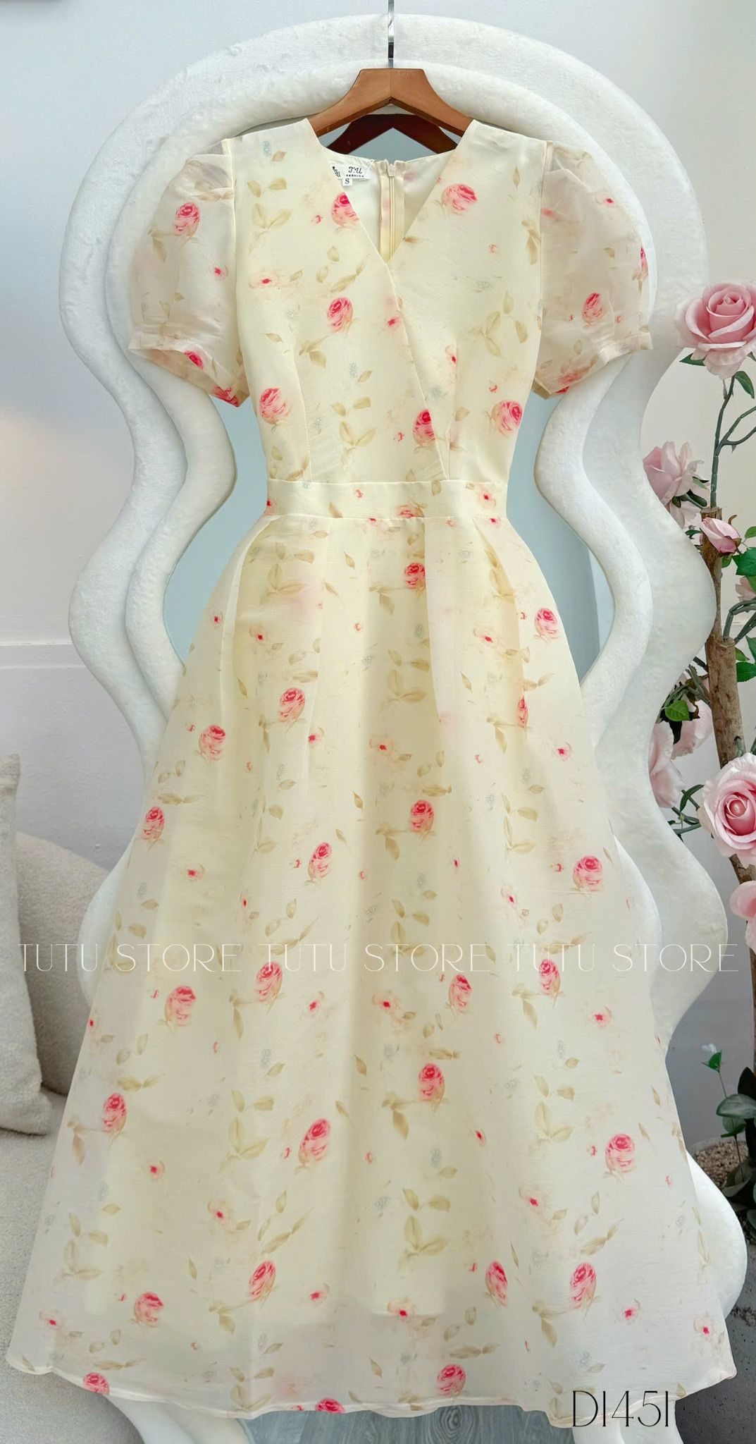 Đầm Tơ Nén Thiết Kế TuTu Store Phù Hợp Đi Làm Dành Cho Nữ - Mã D1451