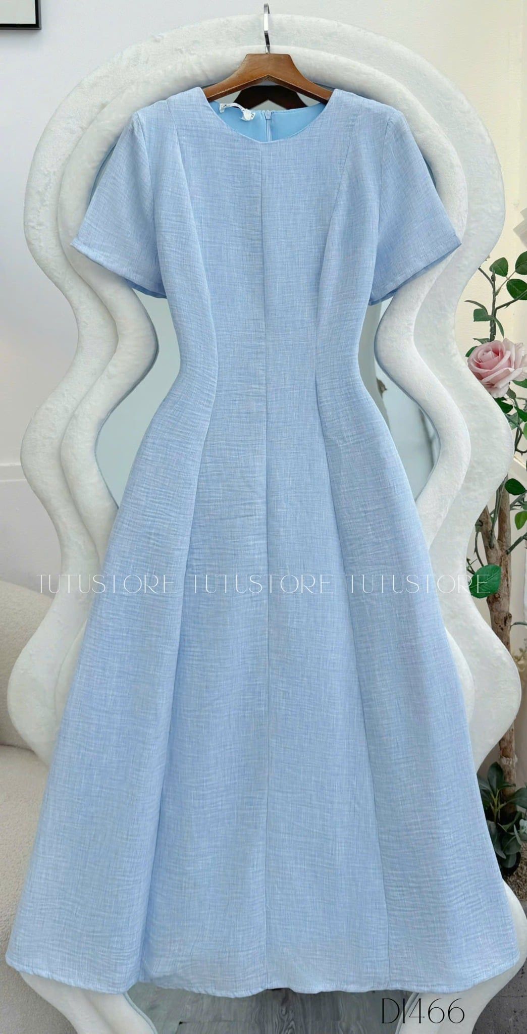 Đầm Linen Xước Thiết Kế TuTu Store Phù Hợp Đi Làm Dành Cho Nữ - Mã D1466