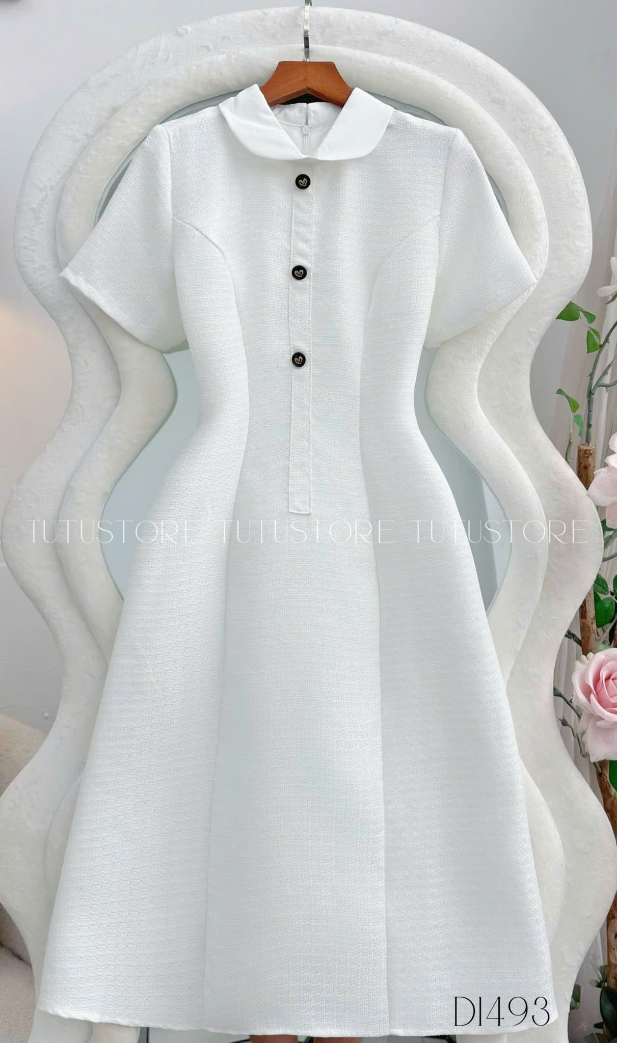 Đầm thiết kế cổ sơ mi tròn đi tiệc TuTu Store - Mã D1493