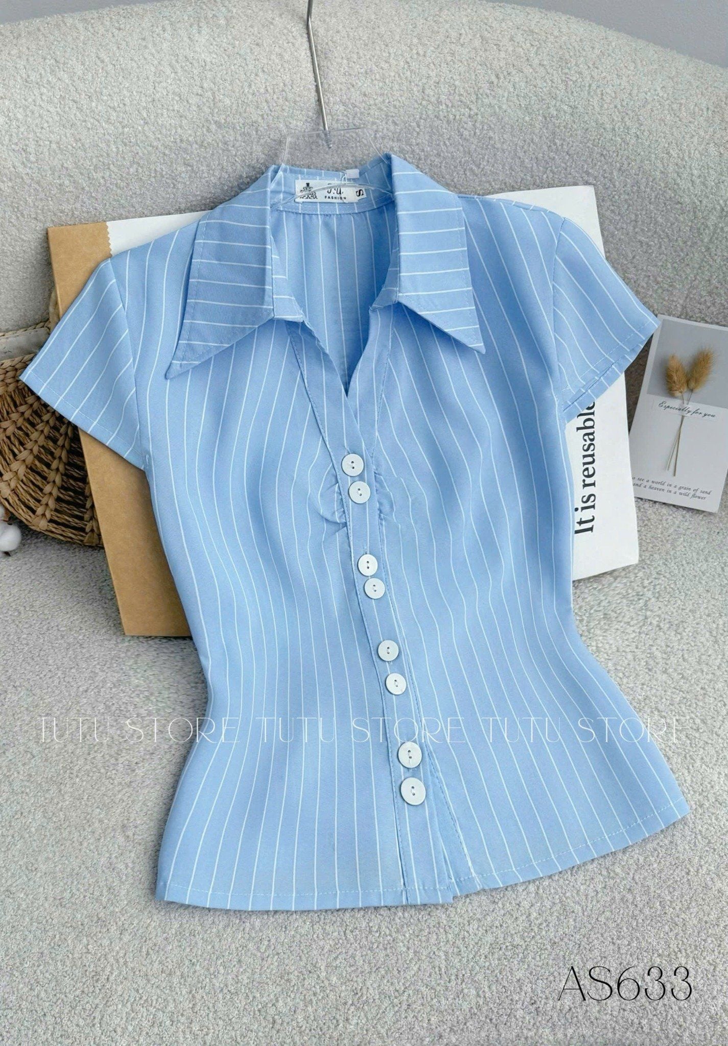 Áo Kate Lụa Thiết Kế TuTu Store Phù Hợp Công Sở Dành Cho Nữ - Mã AS633