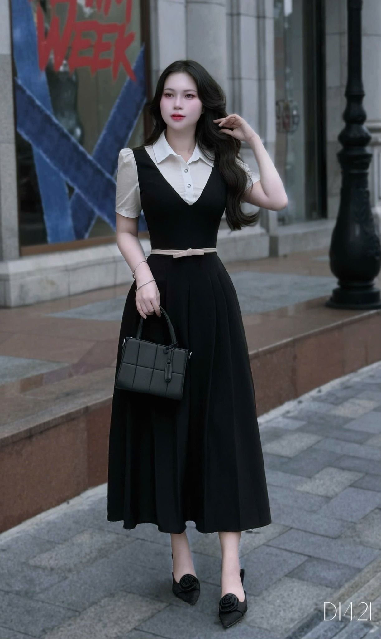 Đầm Cotton Hàn Thiết Kế TuTu Store Phù Hợp Đi Làm Dành Cho Nữ - Mã D1421