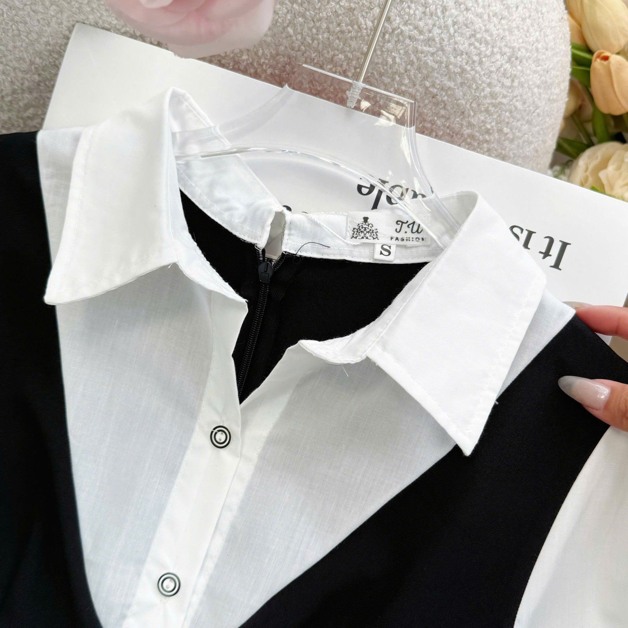 Đầm Cotton Hàn Thiết Kế TuTu Store Phù Hợp Đi Làm Dành Cho Nữ - Mã D1421