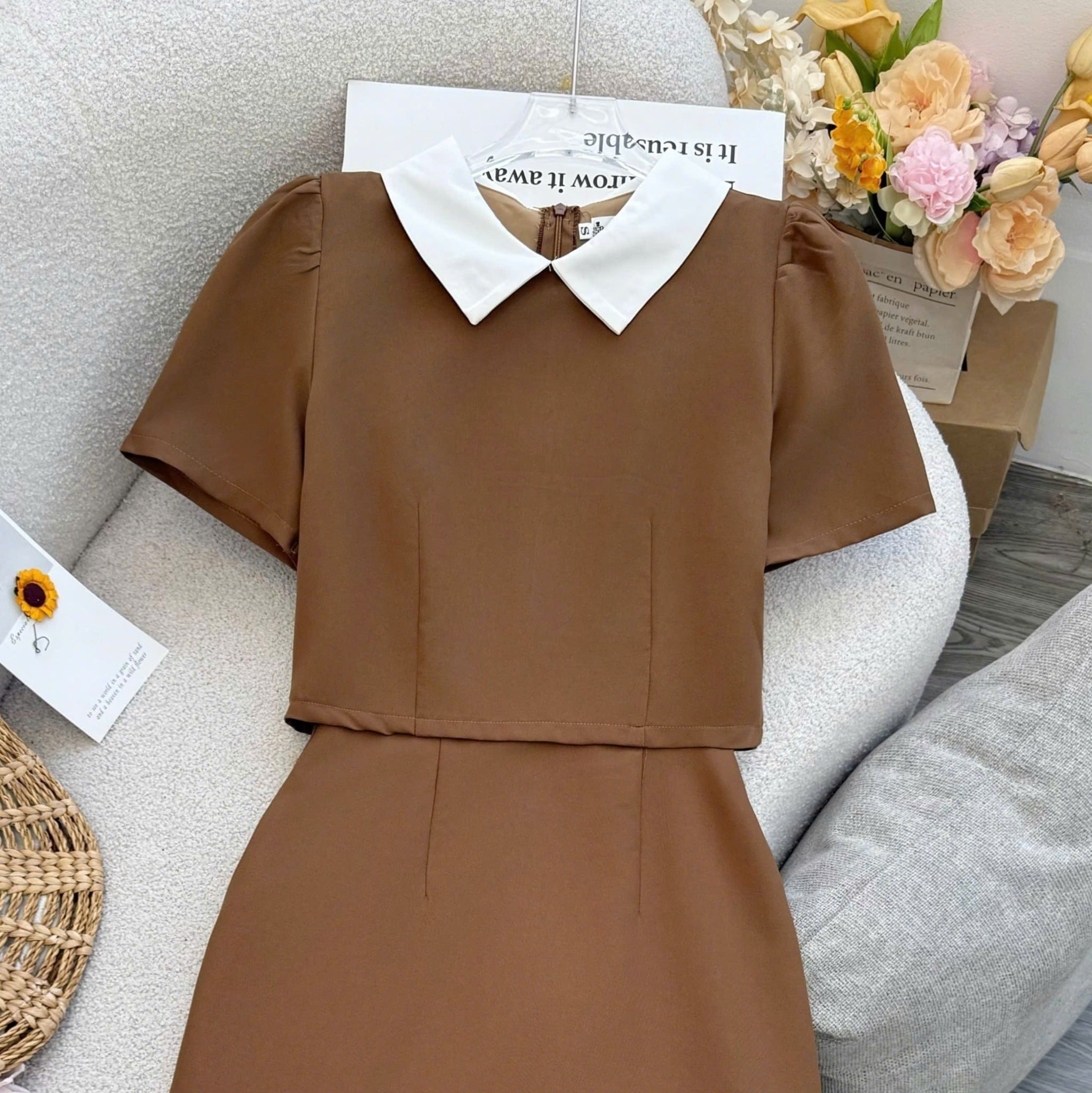 Đầm Liền Thiết Kế Cổ Tròn Công Sở TuTu Store Mã D1662