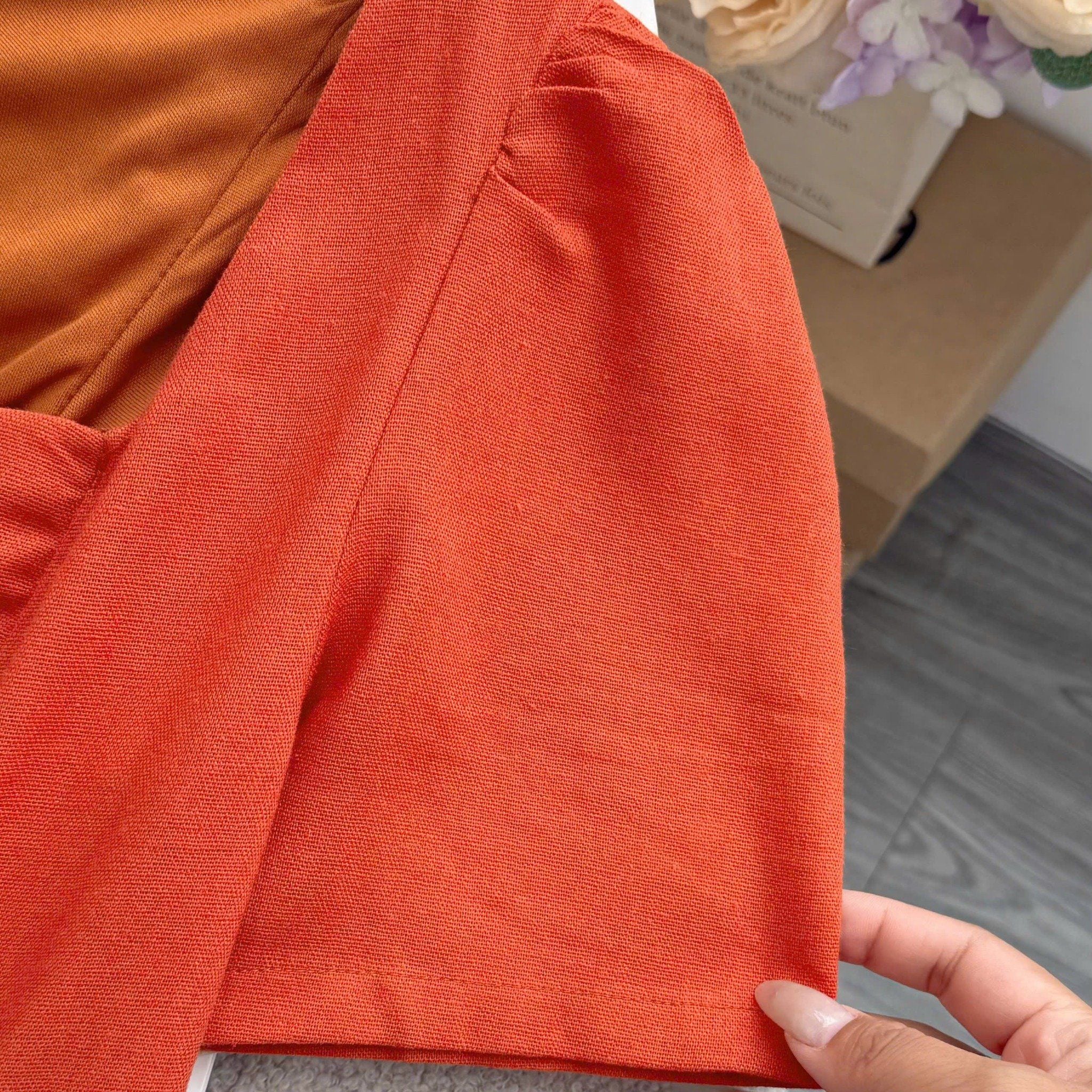 Đầm Thiết Kế Cổ Vuông Linen Cotton thiết Kế TuTu Store Dành Cho Nữ Mã D1436