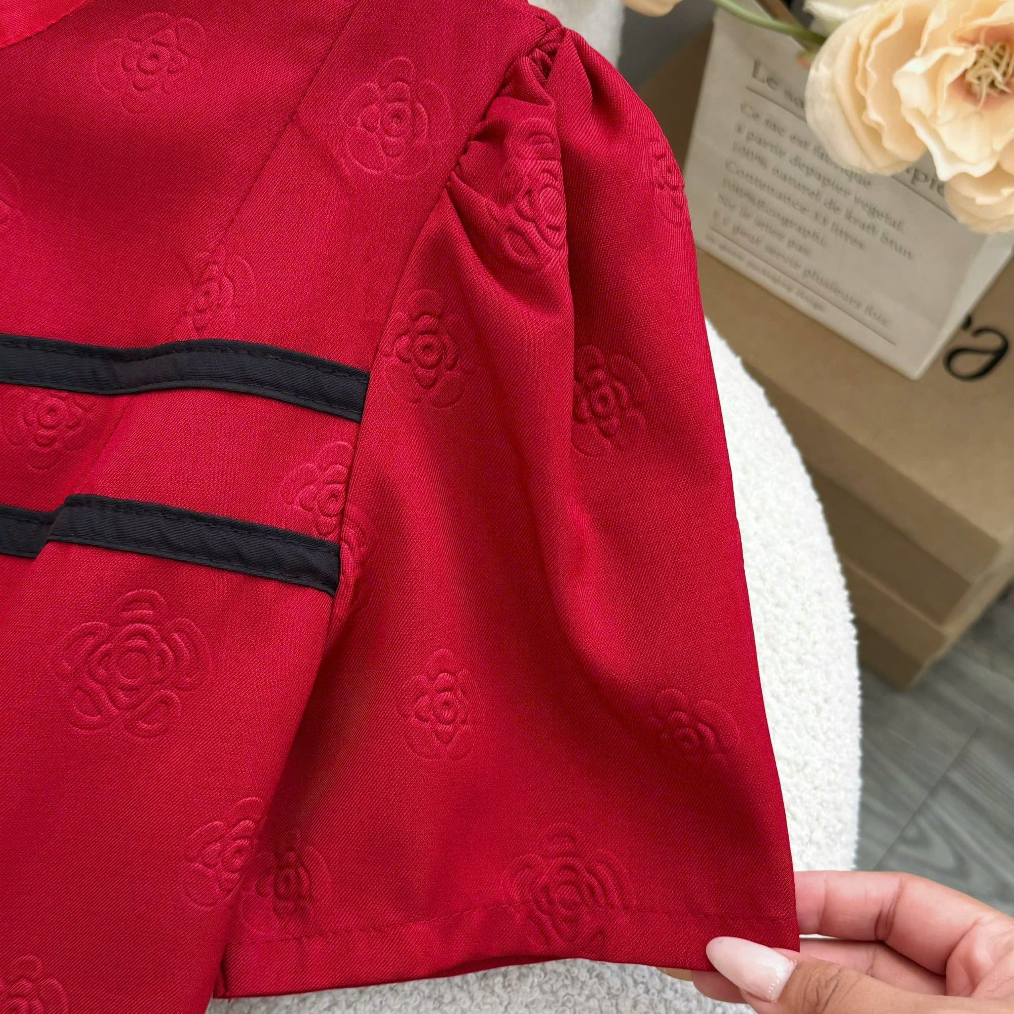 Đầm Bố Dập Hoa Thiết Kế TuTu Store Phù Hợp Đi Tiệc Dành Cho Nữ - Mã D1450