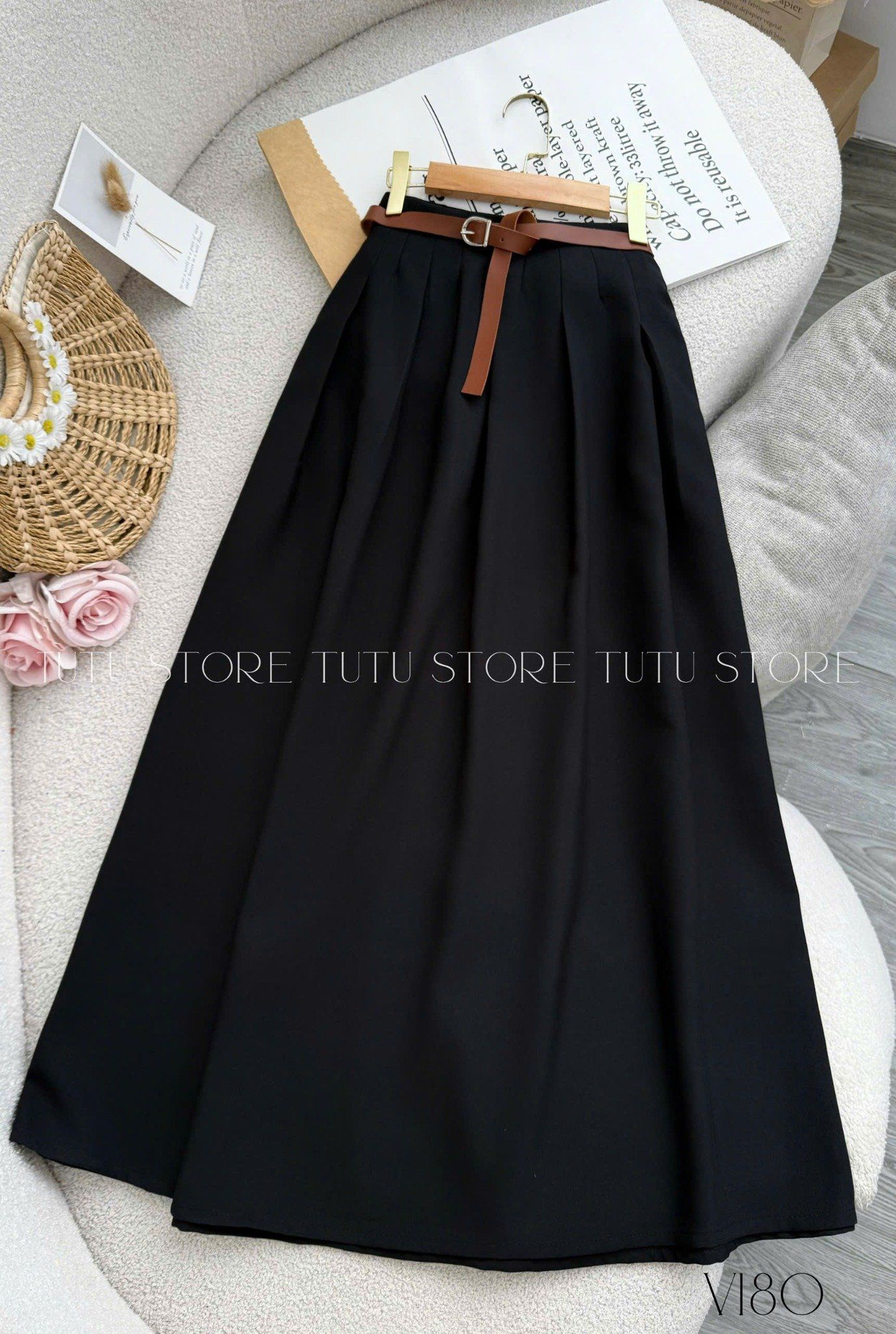 Chân Váy Cotton Mịn Thiết Kế TuTu Store Phù Hợp Công Sở Dành Cho Nữ - Mã V180