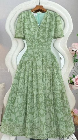 Đầm Thiết Kế Cổ Tim Chiết Eo Dáng Xòe Đầm Đi Tiệc TuTu Store Mã D1860