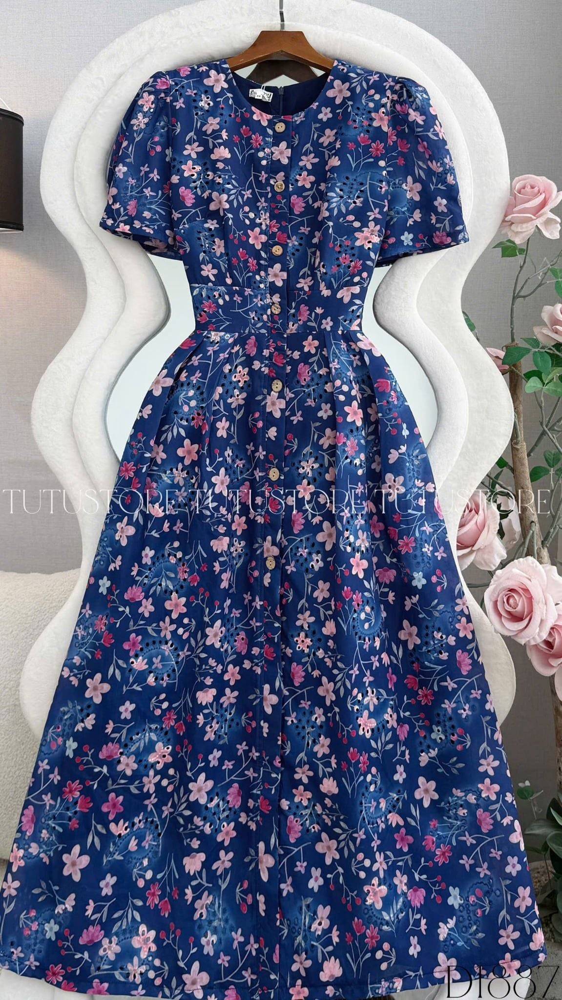 Đầm Thiết Kế Cổ Tròn Dáng Xòe Đầm Đi Tiệc TuTu Store Mã D1887
