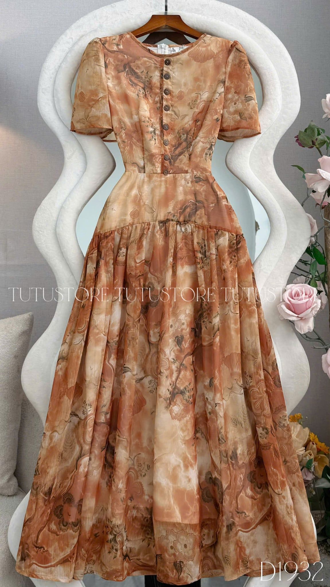 Đầm Thiết Kế Cổ Tròn Dáng Xòe Đầm Đi Tiệc TuTu Store Mã D1932