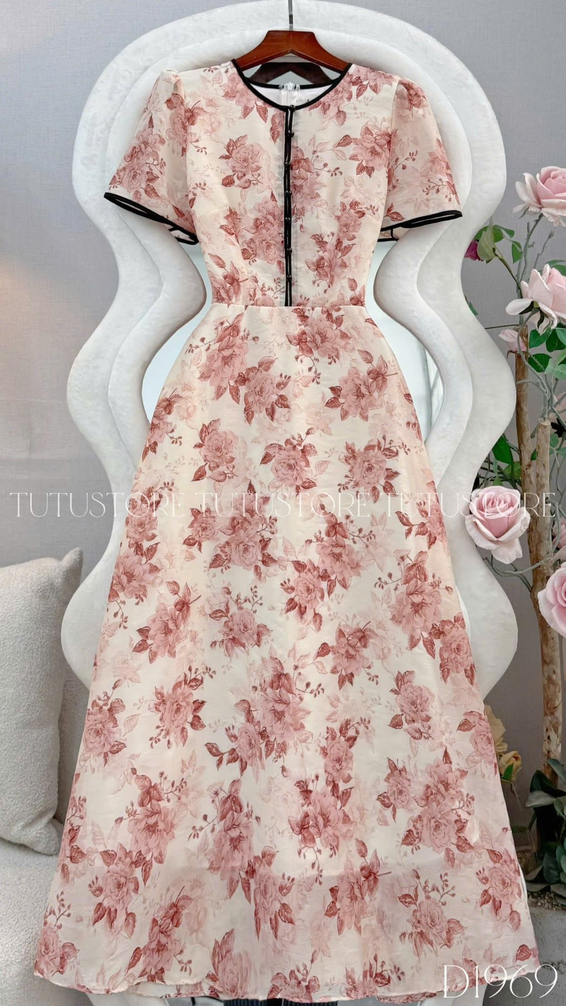 Đầm Thiết Kế Cổ Tròn Dáng Dài Đi Tiệc TuTu Store Mã D1969