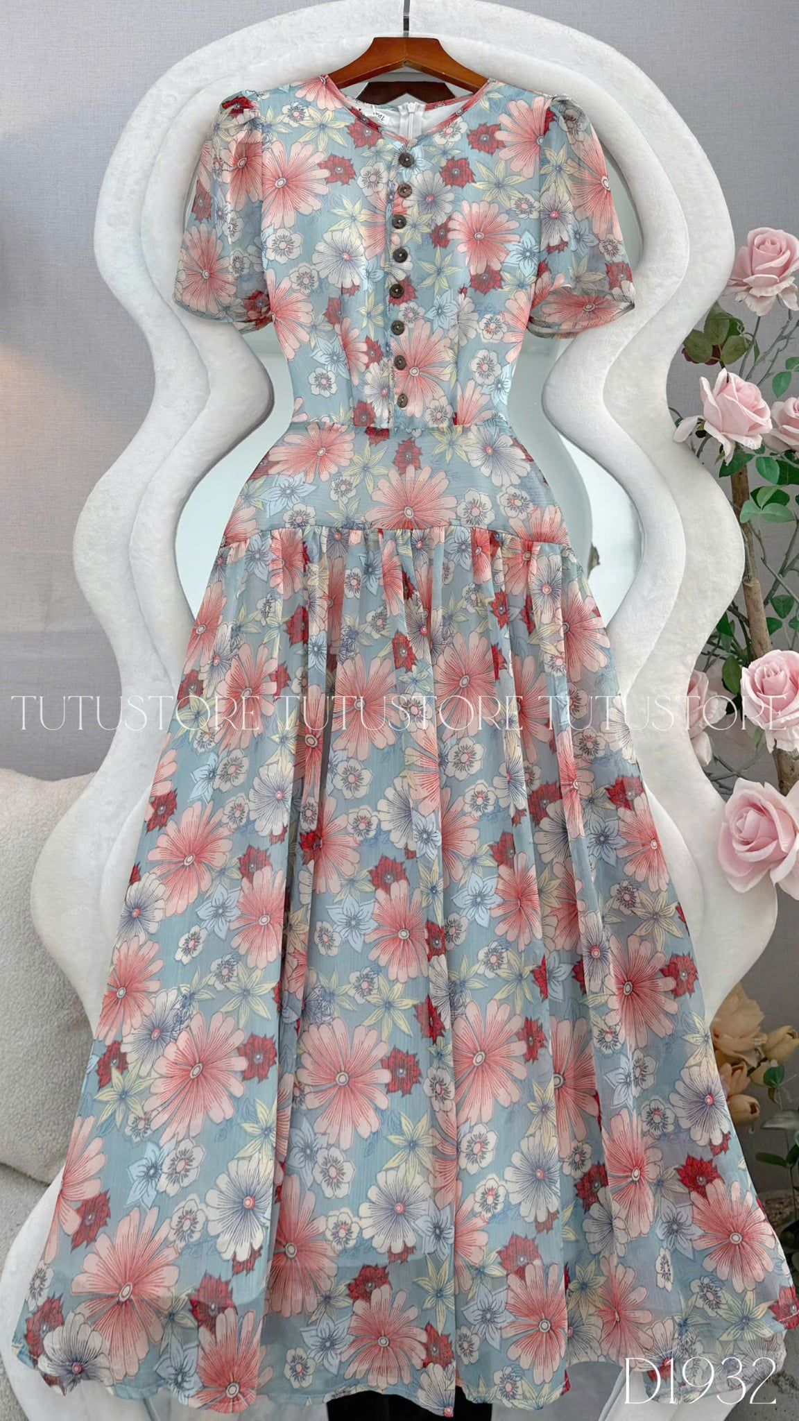Đầm Thiết Kế Cổ Tròn Dáng Xòe Đầm Đi Tiệc TuTu Store Mã D1932