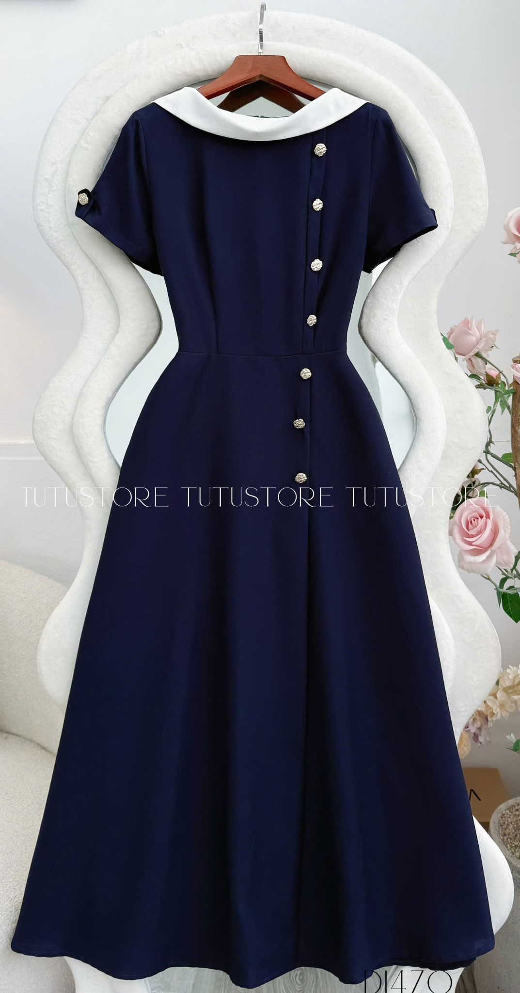 Đầm Cotton Mịn Thiết Kế TuTu Store Phù Hợp Đi Làm Dành Cho Nữ - Mã D1470