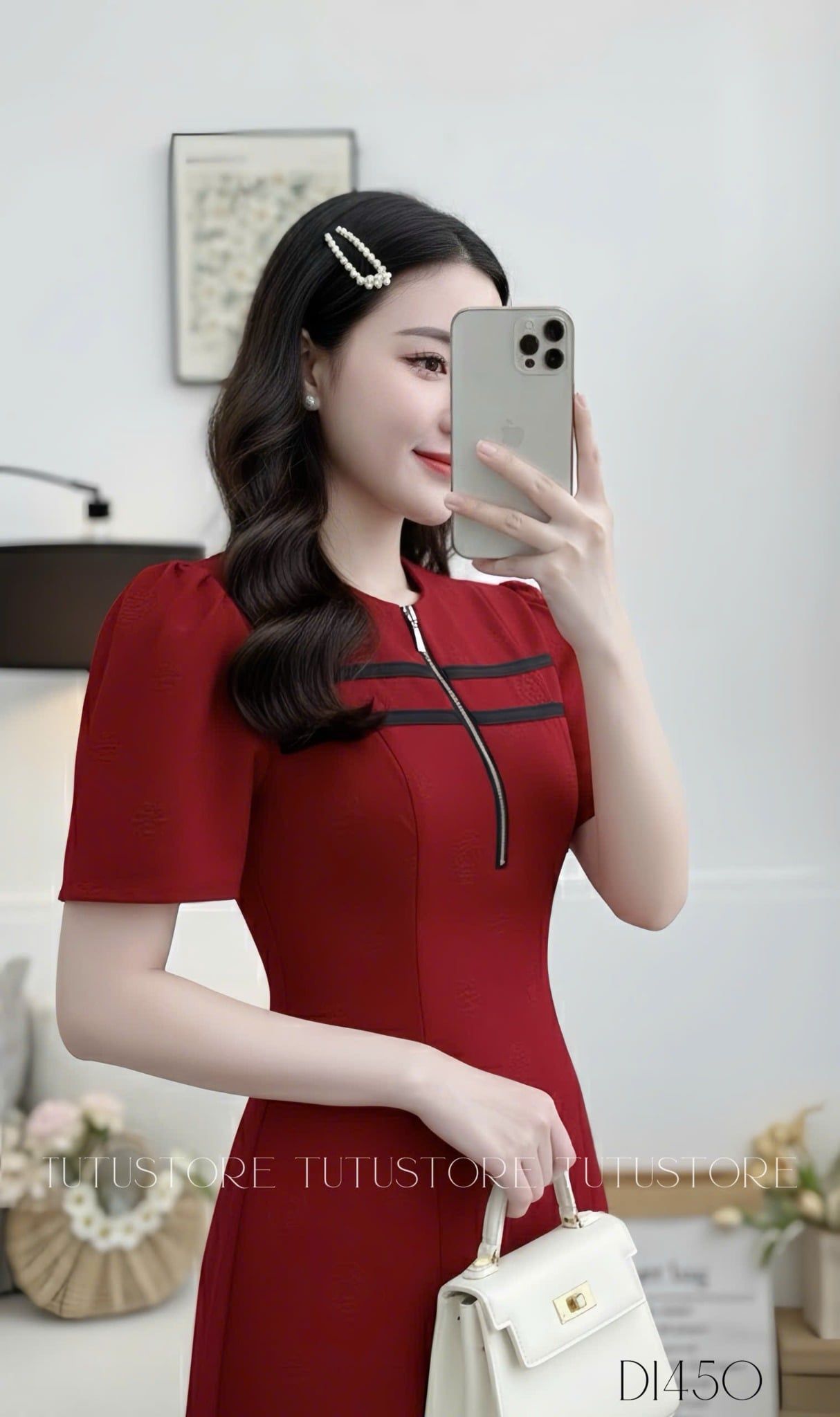 Đầm Bố Dập Hoa Thiết Kế TuTu Store Phù Hợp Đi Tiệc Dành Cho Nữ - Mã D1450