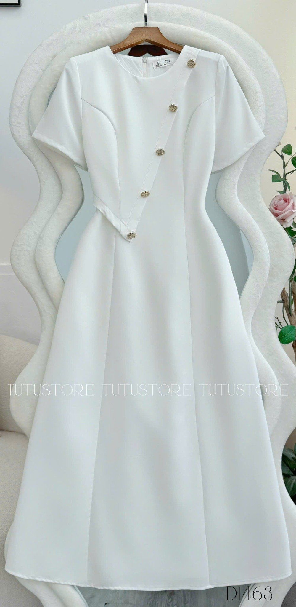 Đầm Cotton Mịn Thiết Kế TuTu Store Phù Hợp Đi Làm Dành Cho Nữ - Mã D1463