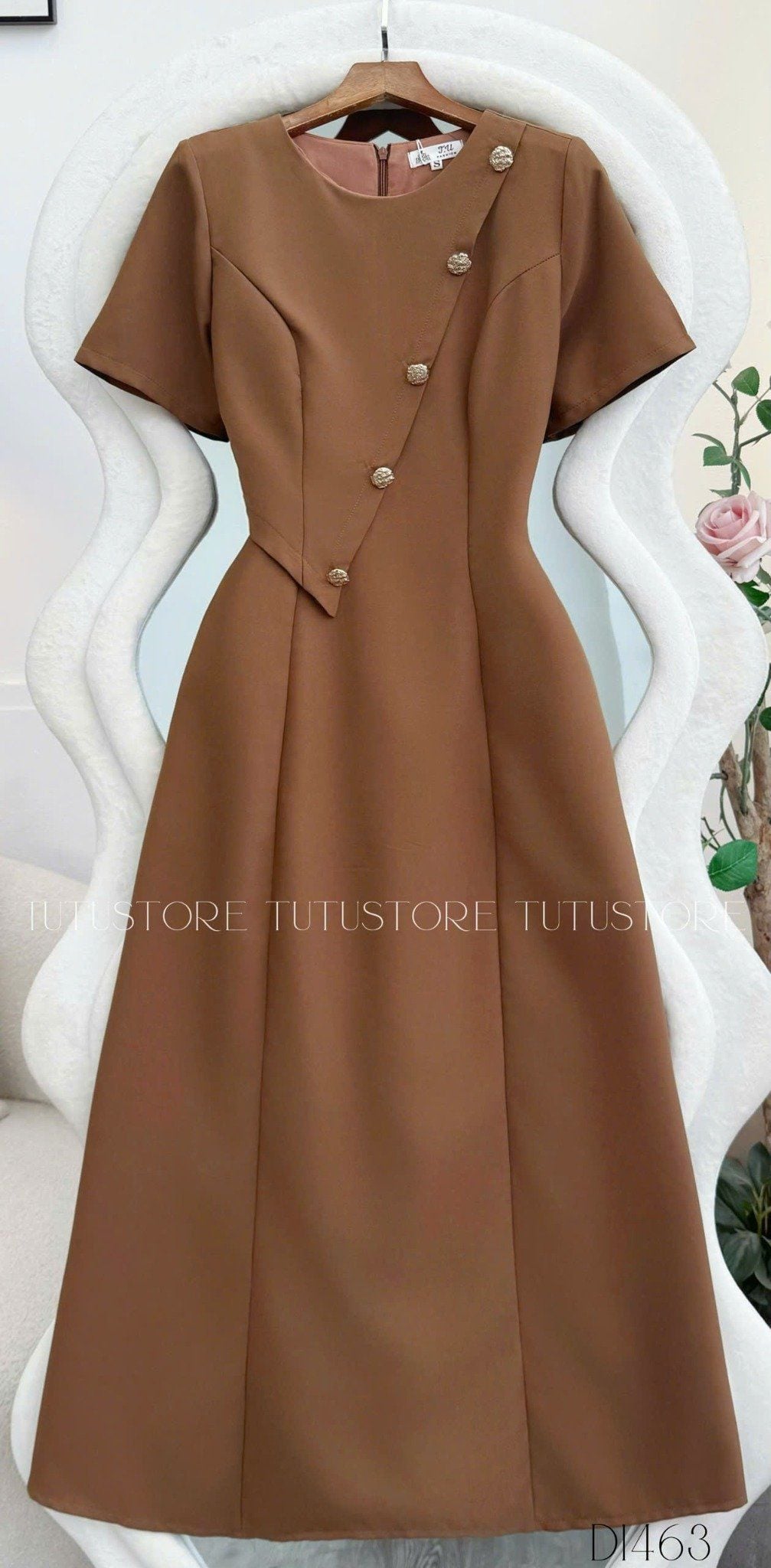 Đầm Cotton Mịn Thiết Kế TuTu Store Phù Hợp Đi Làm Dành Cho Nữ - Mã D1463