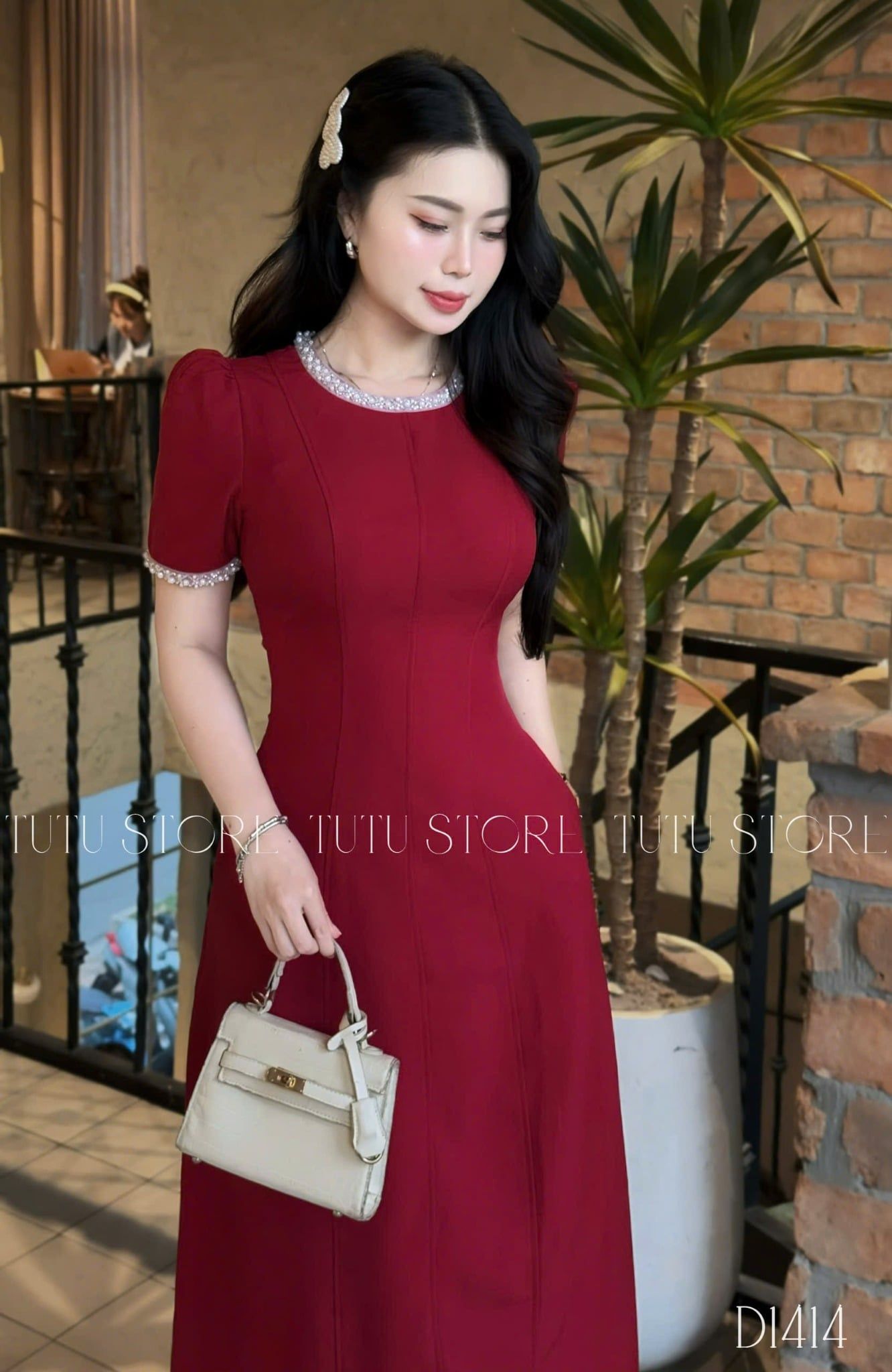 Đầm Cotton Mịn Thiết Kế TuTu Store Phù Hợp Đi Làm Dành Cho Nữ - Mã D1414