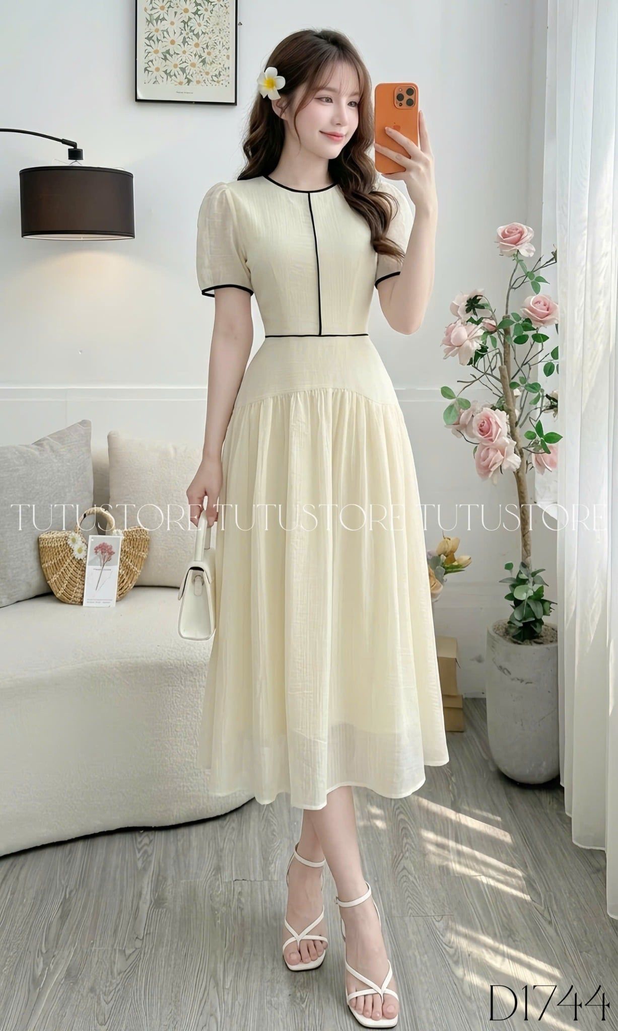Đầm Thiết Kế Cổ Tròn Dáng Xòe Đi Chơi TuTu Store Mã D1744