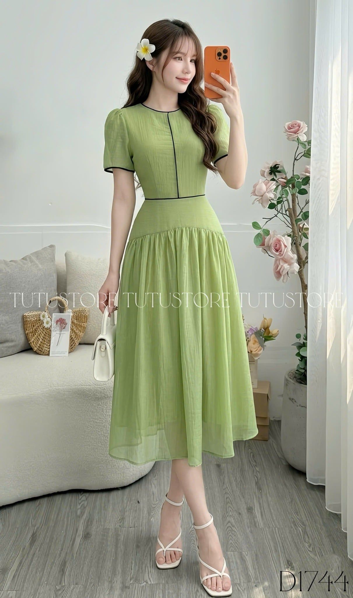 Đầm Thiết Kế Cổ Tròn Dáng Xòe Đi Chơi TuTu Store Mã D1744