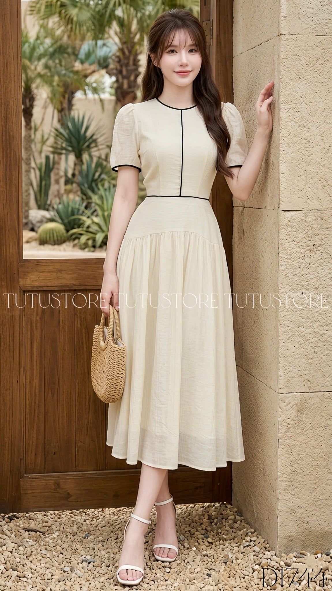 Đầm Thiết Kế Cổ Tròn Dáng Xòe Đi Chơi TuTu Store Mã D1744