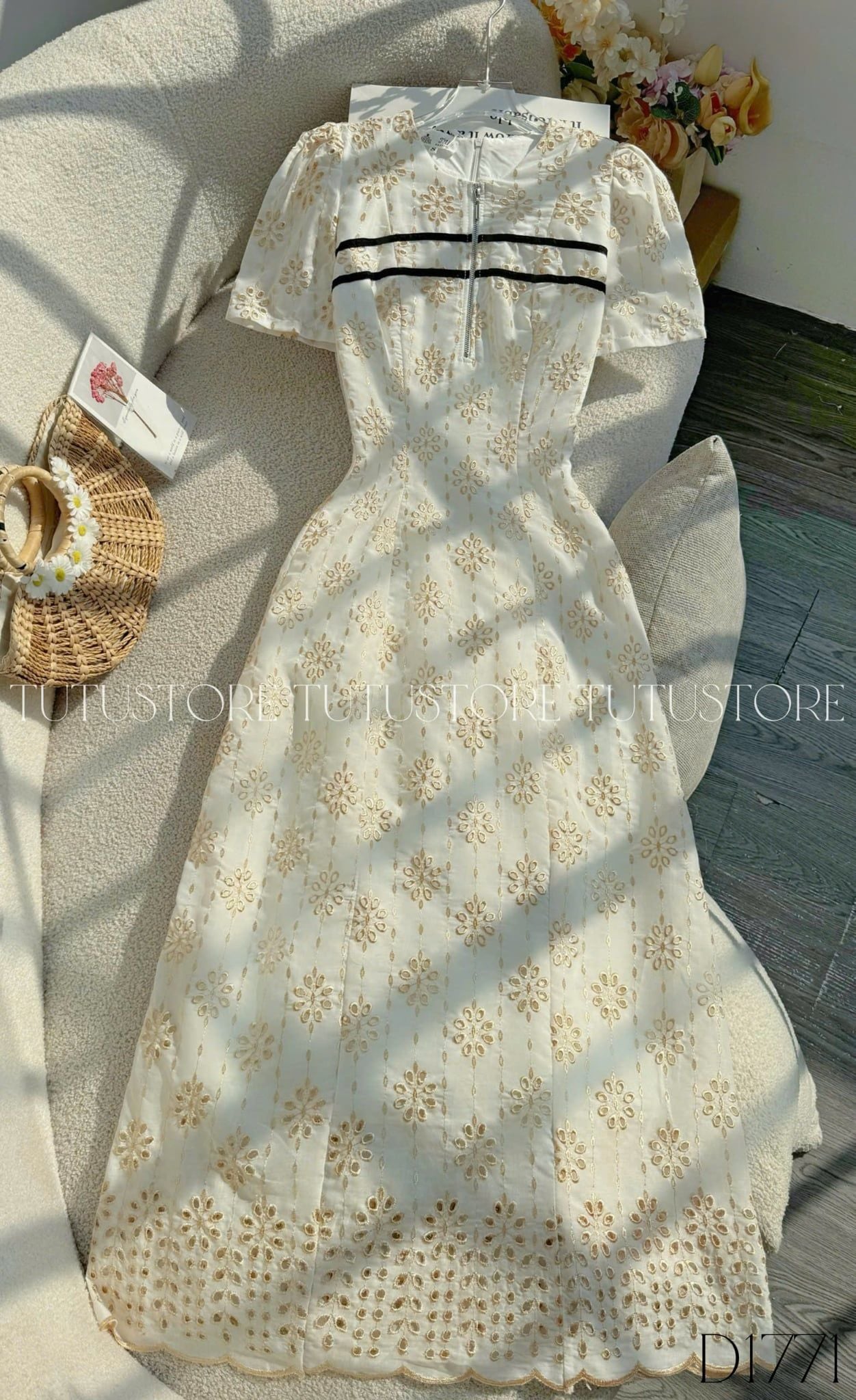 Đầm Thiết Kế Cổ Tròn Chữ A Dáng Dài Đi Làm TuTu Store Mã D1771